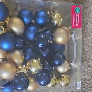 Blue and Gold Christmas Ornaments